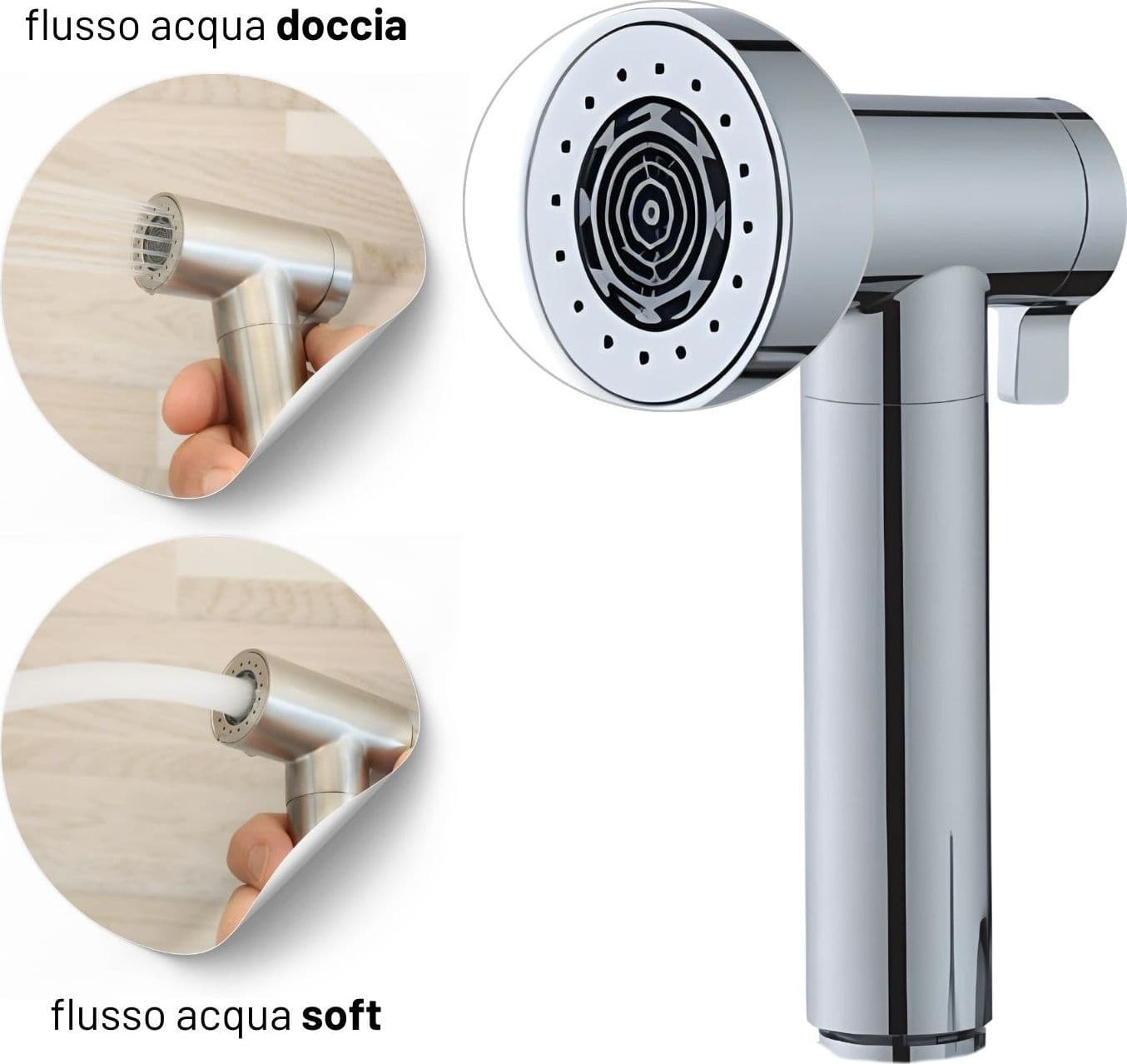 Idroscopino Wc Doccetta Ottone Portatile ShutOff Monogetto Con Leva Ogomondo Kit - 12