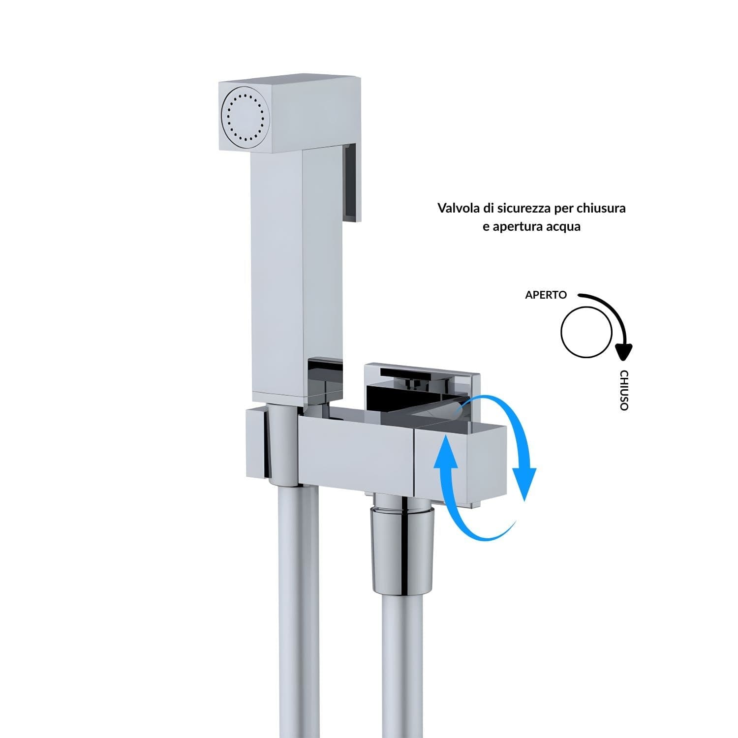 Idroscopino Wc Doccetta Ottone Portatile ShutOff Monogetto Con Leva Ogomondo Kit - 3