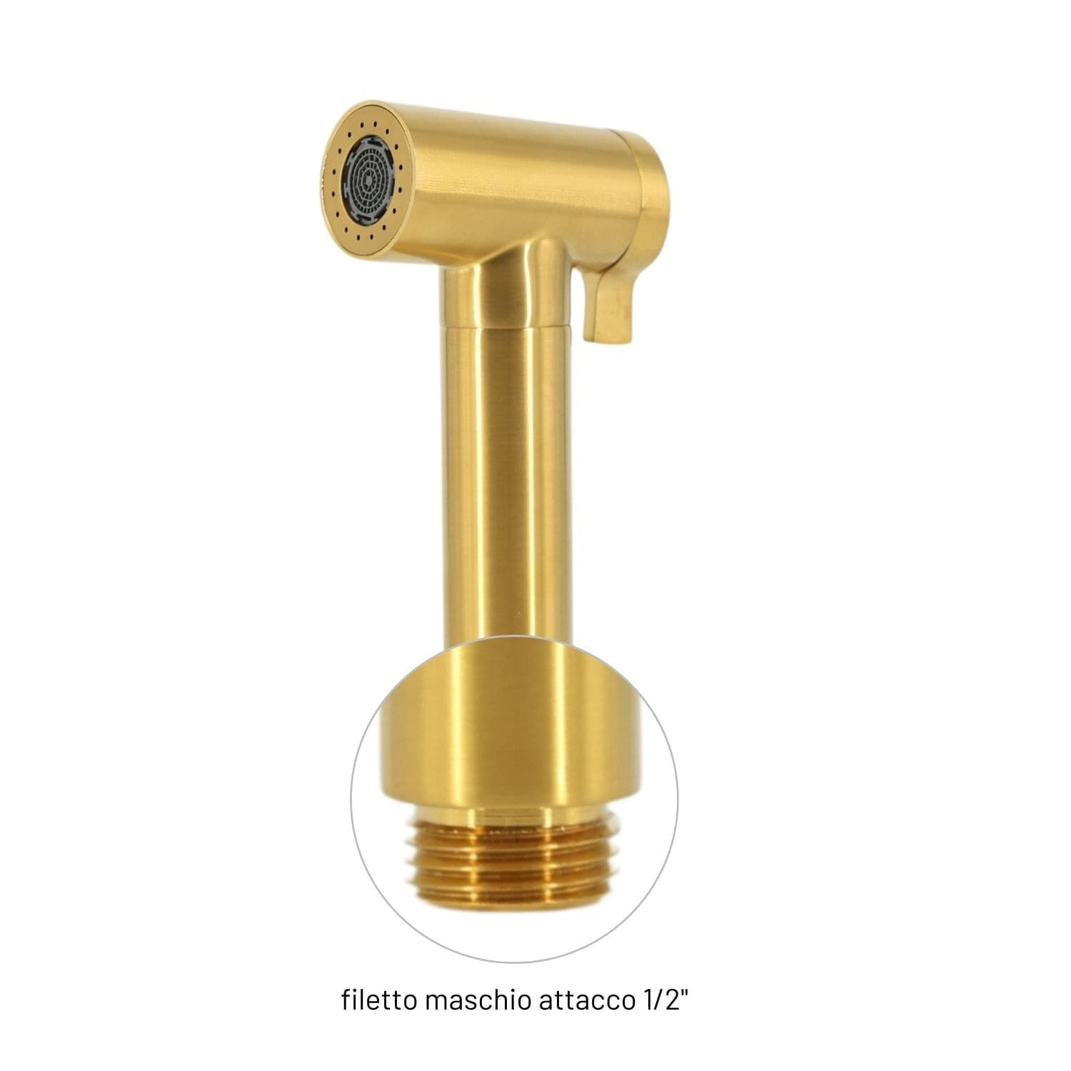 Idroscopino Wc Doccetta Ottone Portatile ShutOff Monogetto Con Leva Ogomondo Kit - 34