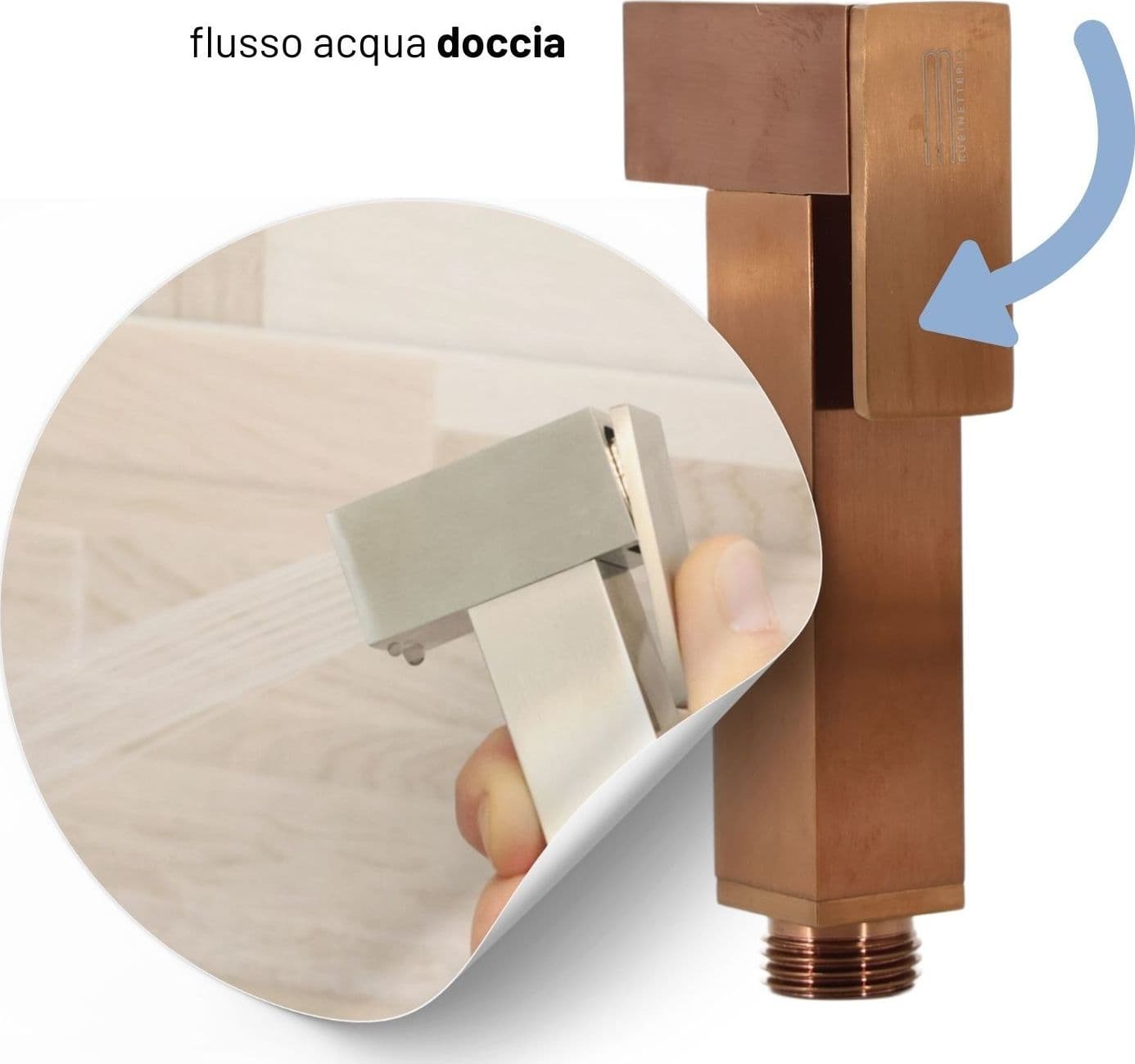 Idroscopino Wc Doccetta Ottone Portatile ShutOff Monogetto Con Leva Ogomondo Kit - 54