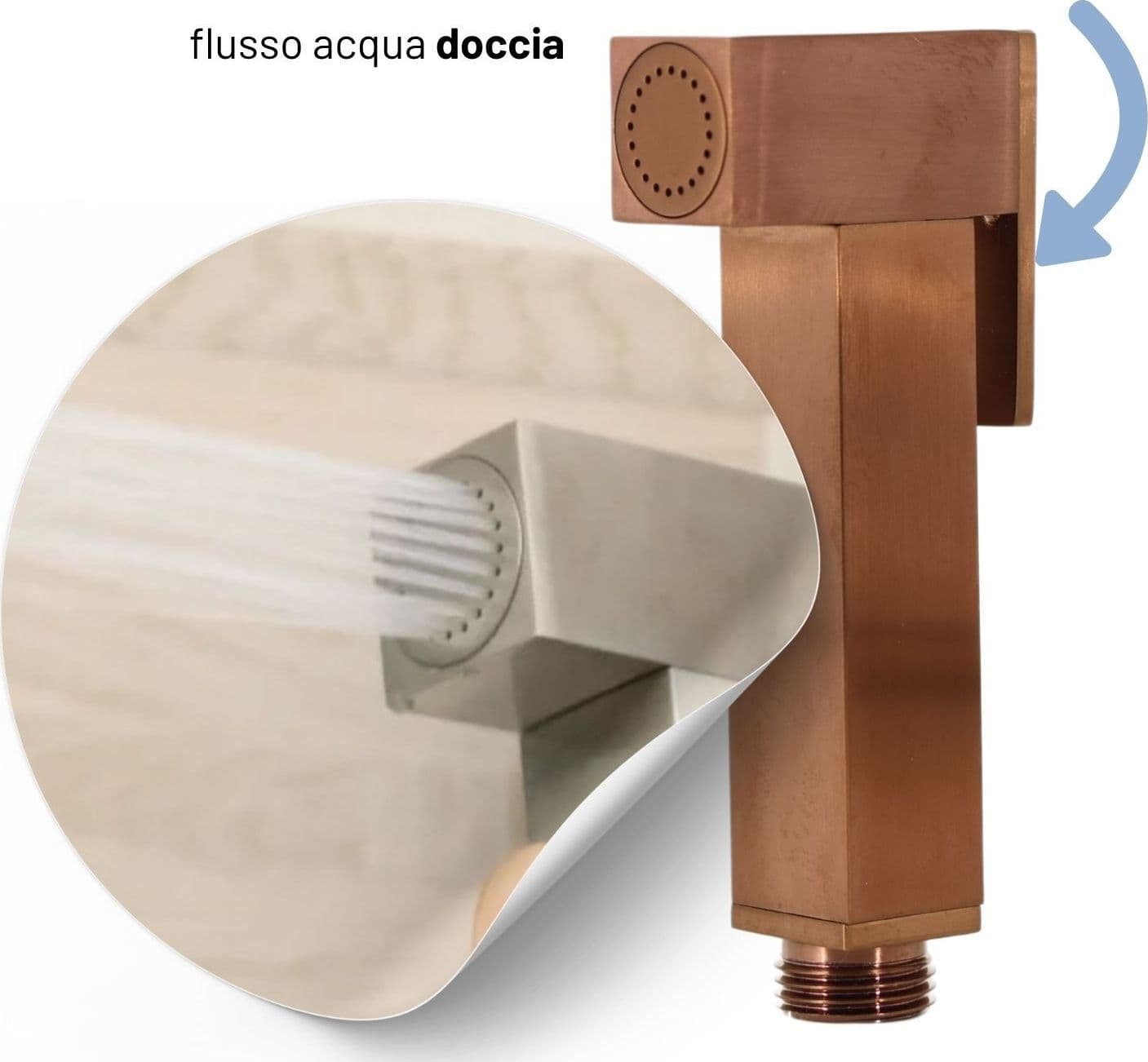 Idroscopino Wc Doccetta Ottone Portatile ShutOff Monogetto Con Leva Ogomondo Kit - 55