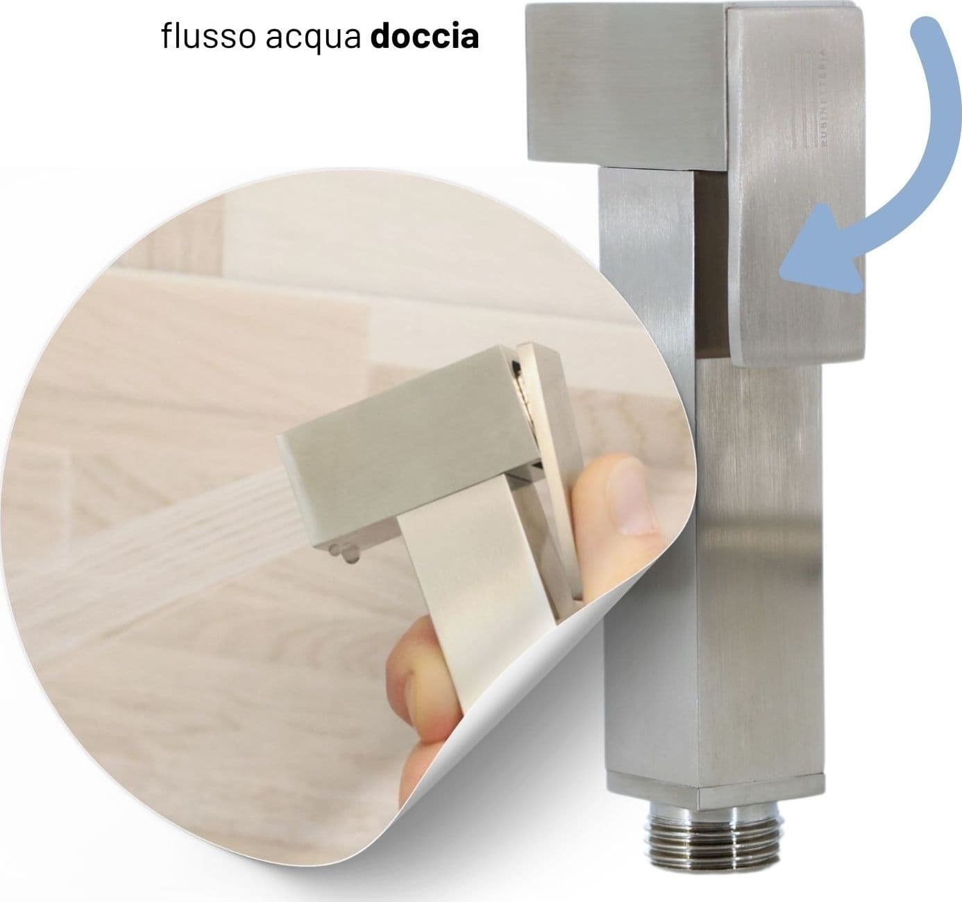 Idroscopino Wc Doccetta Ottone Portatile ShutOff Monogetto Con Leva Ogomondo Kit - 83
