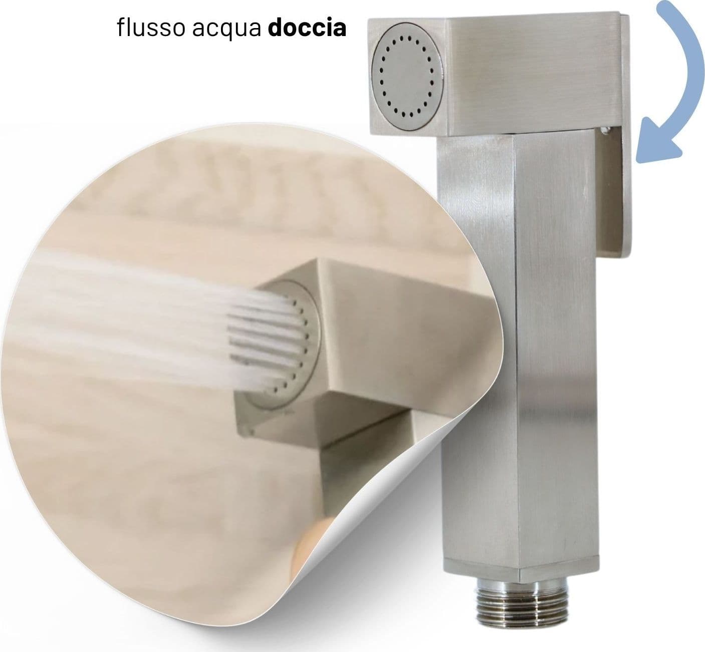 Idroscopino Wc Doccetta Ottone Portatile ShutOff Monogetto Con Leva Ogomondo Kit - 84