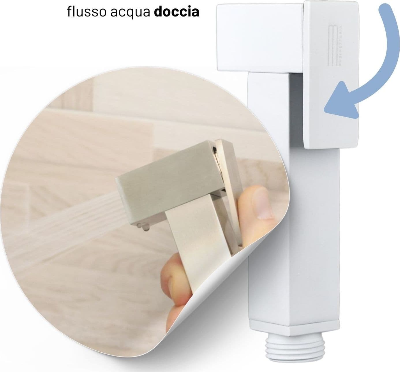 Idroscopino Wc Doccetta Ottone Portatile ShutOff Monogetto Con Leva Ogomondo Kit - 98