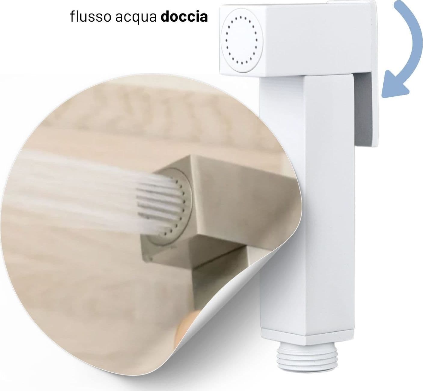 Idroscopino Wc Doccetta Ottone Portatile ShutOff Monogetto Con Leva Ogomondo Kit - 99