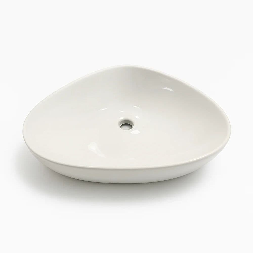 Lavabo d'appoggio in Ceramica Bianco Triangolare Lavandino Arredo Bagno - 2