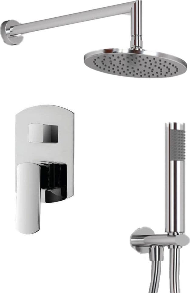 OGOMONDO Kit Doccia Oval 2 Completo di Soffione Doccetta e Miscelatore con Deviatore 005