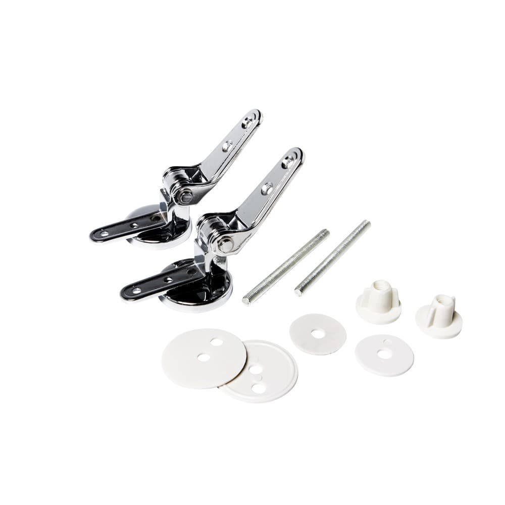 Cerniere Cromate Metallo Per Sedile Coprivaso Tavoletta WC Copriwater Supporti Agganci Staffe - 2
