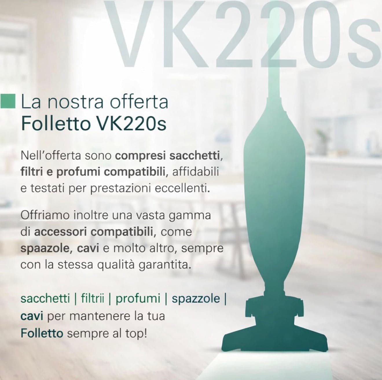 Folletto Vk 220s NUOVO completo originale, + 6 SACCHETTI ORIGINALI - 2