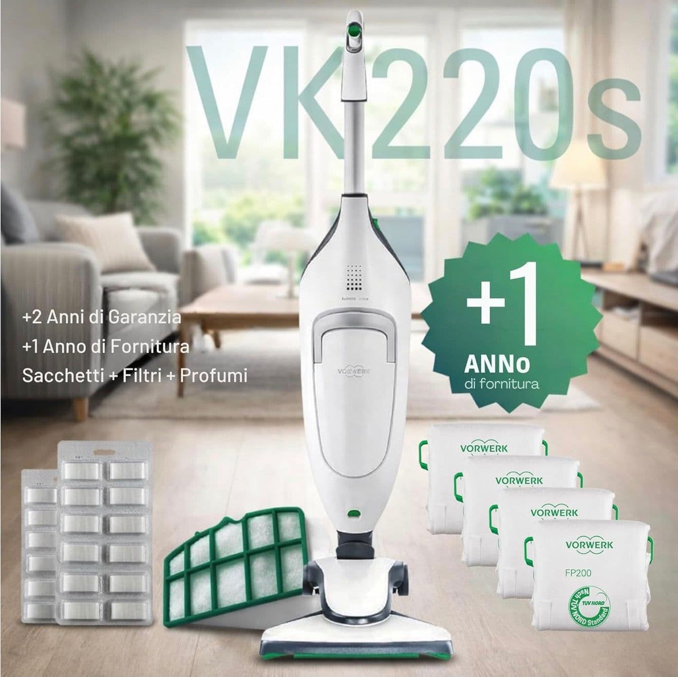 Folletto Vk 220s NUOVO completo originale, + 6 SACCHETTI ORIGINALI - 4