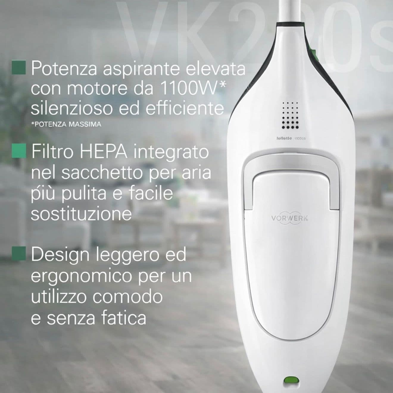 Folletto Vk 220s NUOVO completo originale, + 6 SACCHETTI ORIGINALI - 6