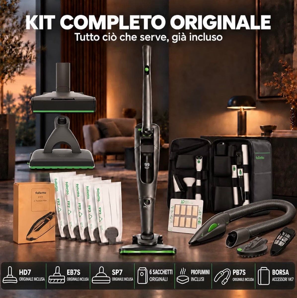 Folletto VK7s titanium completo - 3