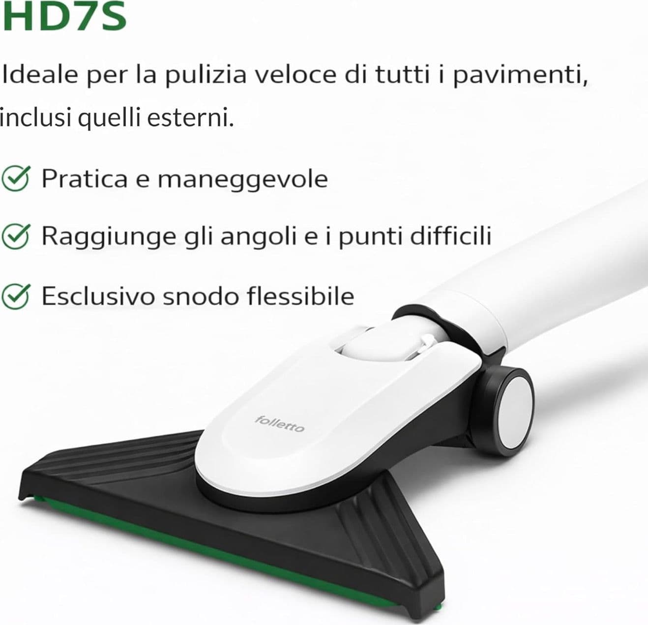 Aspirapolvere Senza Fili Folletto VK7s Bianco con EB7s + HD7s + SP7s + PB7s + 2 Batterie e 1 Caricatore + 6 Sacchetti con Dovina ORIGINALI + Borsa Accessori con Vari Tubi - 4