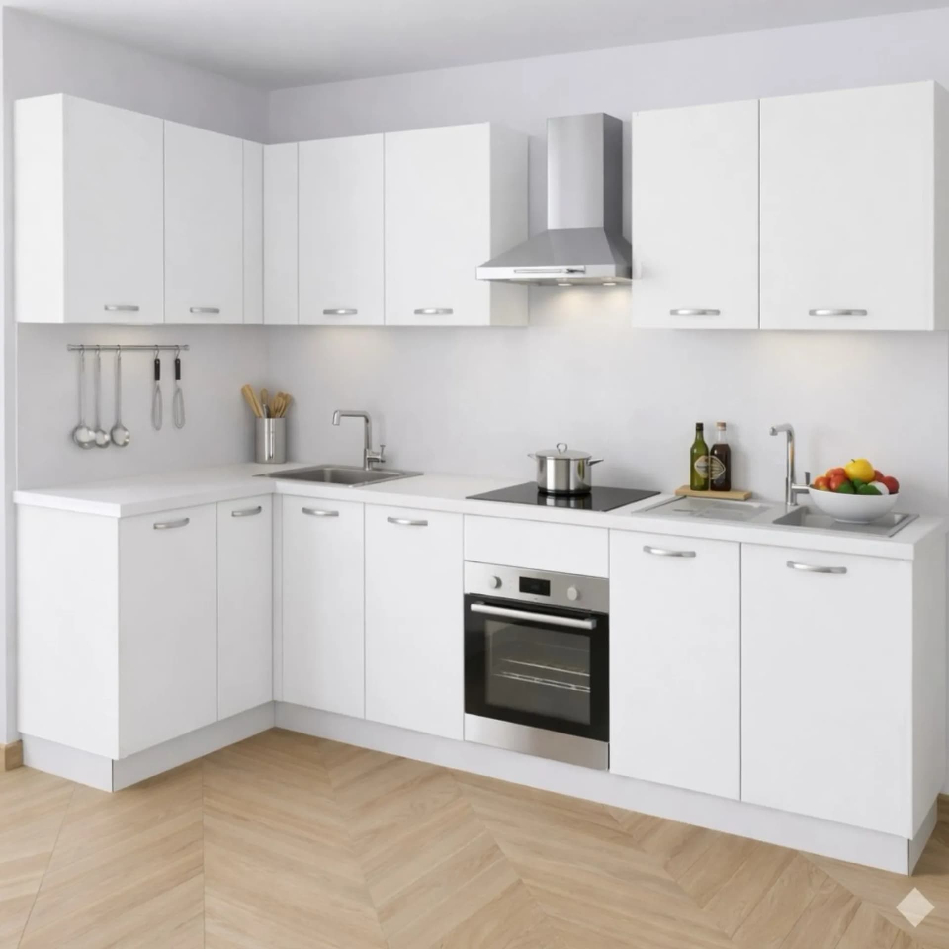Mobile Base per Cucina senza Anta di Colore Bianco - 4