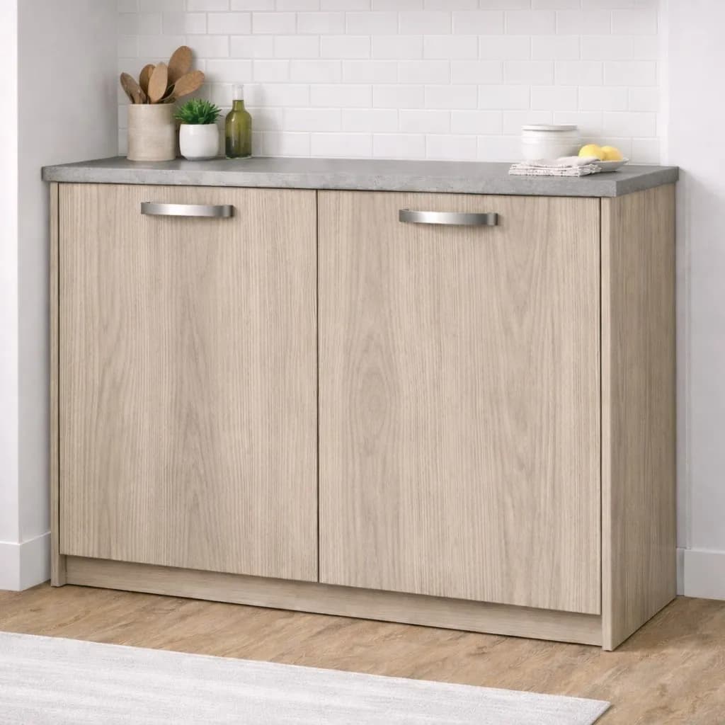 Anta per mobili in Legno nobilitato Compresa di Maniglia spessore 1.8 cm in colore Olmo - 2