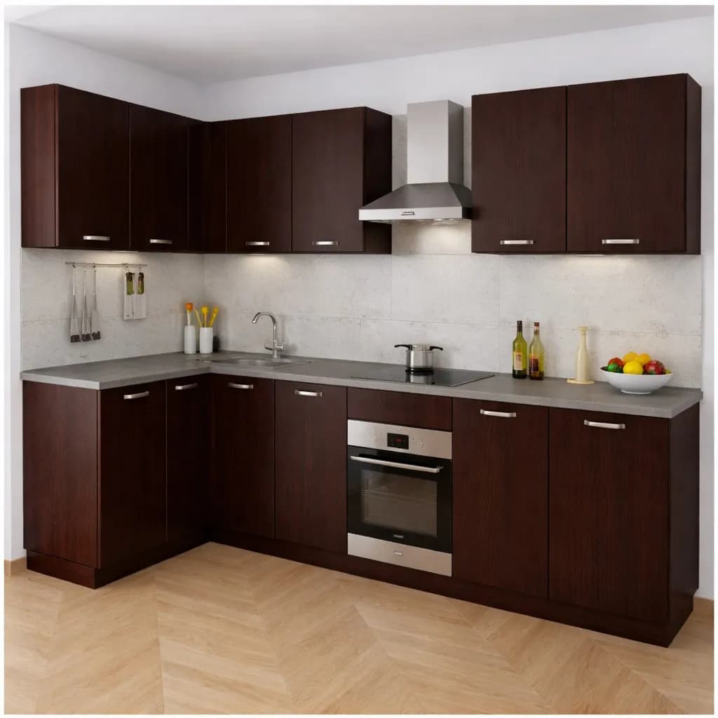 Pensile in Legno Nobilitato di Colore Wenge con un Anta altezza 48 cm - 6