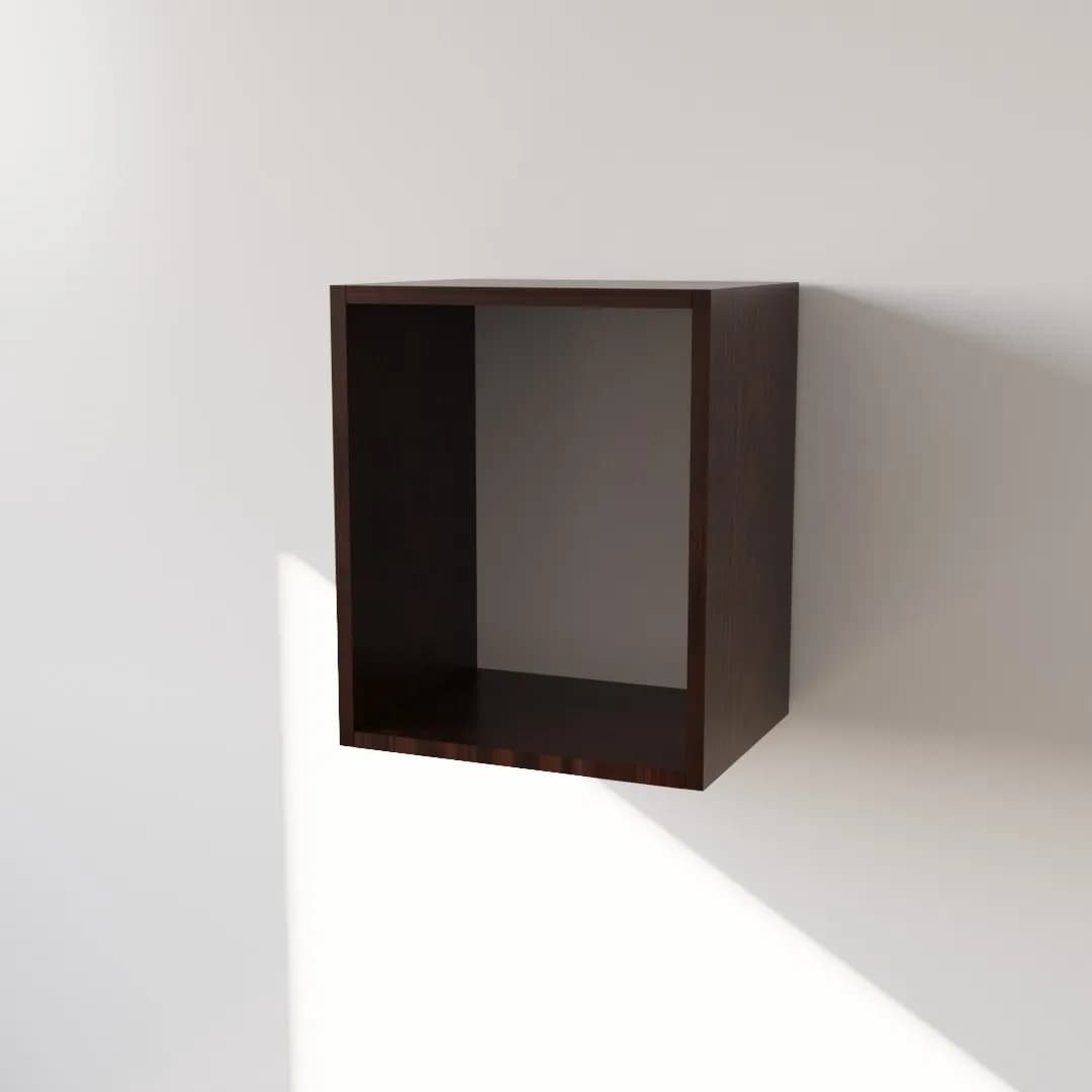 Pensile in Legno Nobilitato di Colore Wenge con un Anta altezza 48 cm - 4