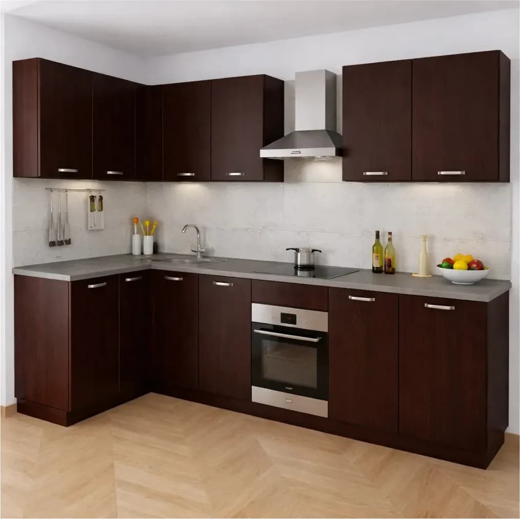 Pensile in Legno Nobilitato di Colore Wenge con un Anta altezza 48 cm - 5