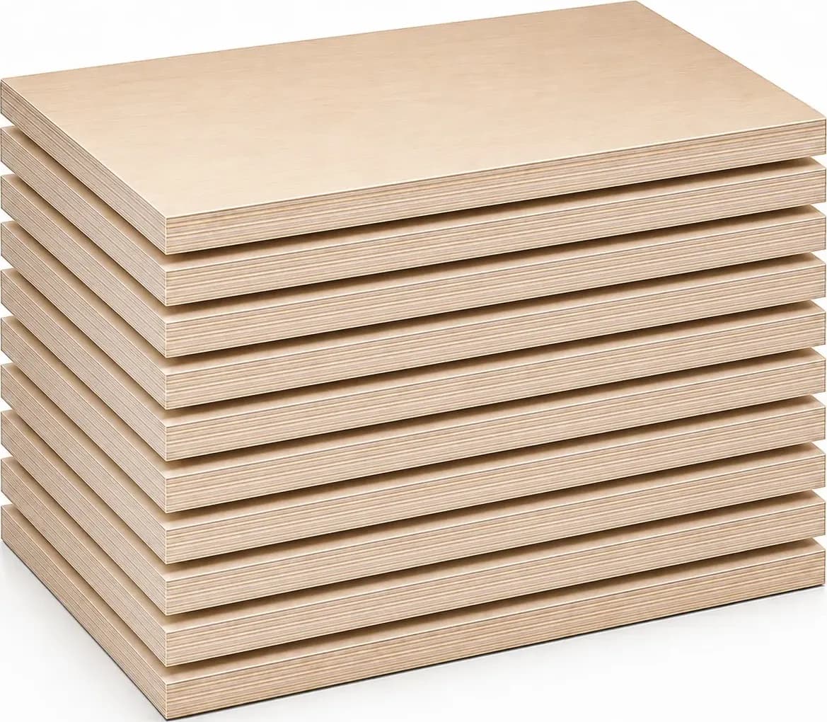 10 Fogli Compensato di Pioppo Sp. 15 mm – Pannelli in Legno per Taglio Laser, Pirografia, Incisione, Modellismo e Fai - 1