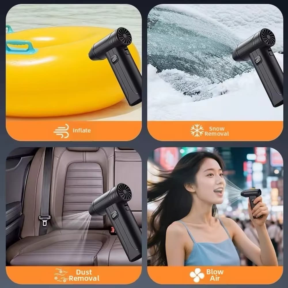 SOFFIATORE D'ARIA POTENTE ELETTRICO PORTATILE RICARICABILE 100000R/S CON 5 VELOCITÀ LE-523 - 8