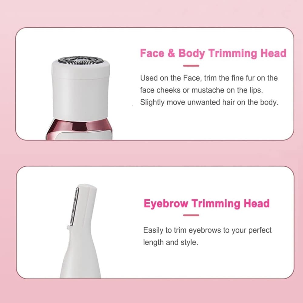 SET RASOIO ELETTRICO DA DONNA PER CORPO VISO NASO INDOLORE RICARICABILE PORTATILE 4IN1 - 3
