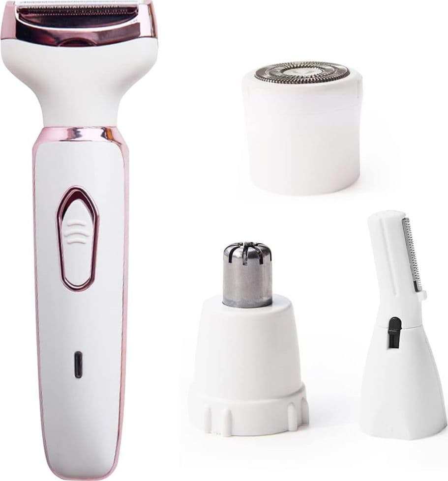SET RASOIO ELETTRICO DA DONNA PER CORPO VISO NASO INDOLORE RICARICABILE PORTATILE 4IN1 - 10