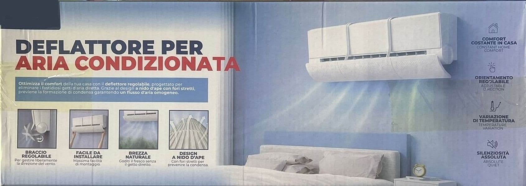 DEFLETTORE UNIVERSALE ARIA CONDIZIONATA ALLUNGABILE REGOLABILE CLIMATIZZATORE CASA UFFICIO - 3