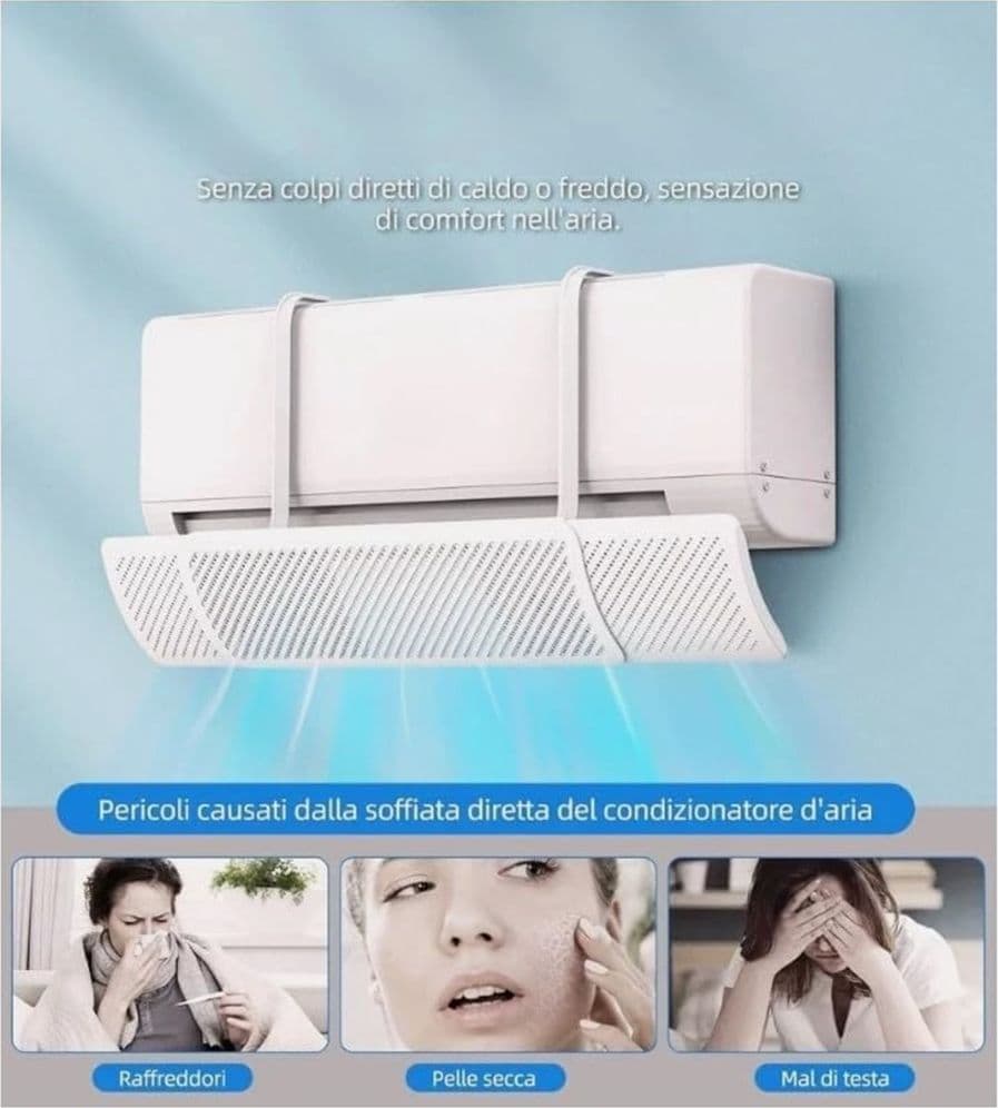 DEFLETTORE UNIVERSALE ARIA CONDIZIONATA ALLUNGABILE REGOLABILE CLIMATIZZATORE CASA UFFICIO - 5