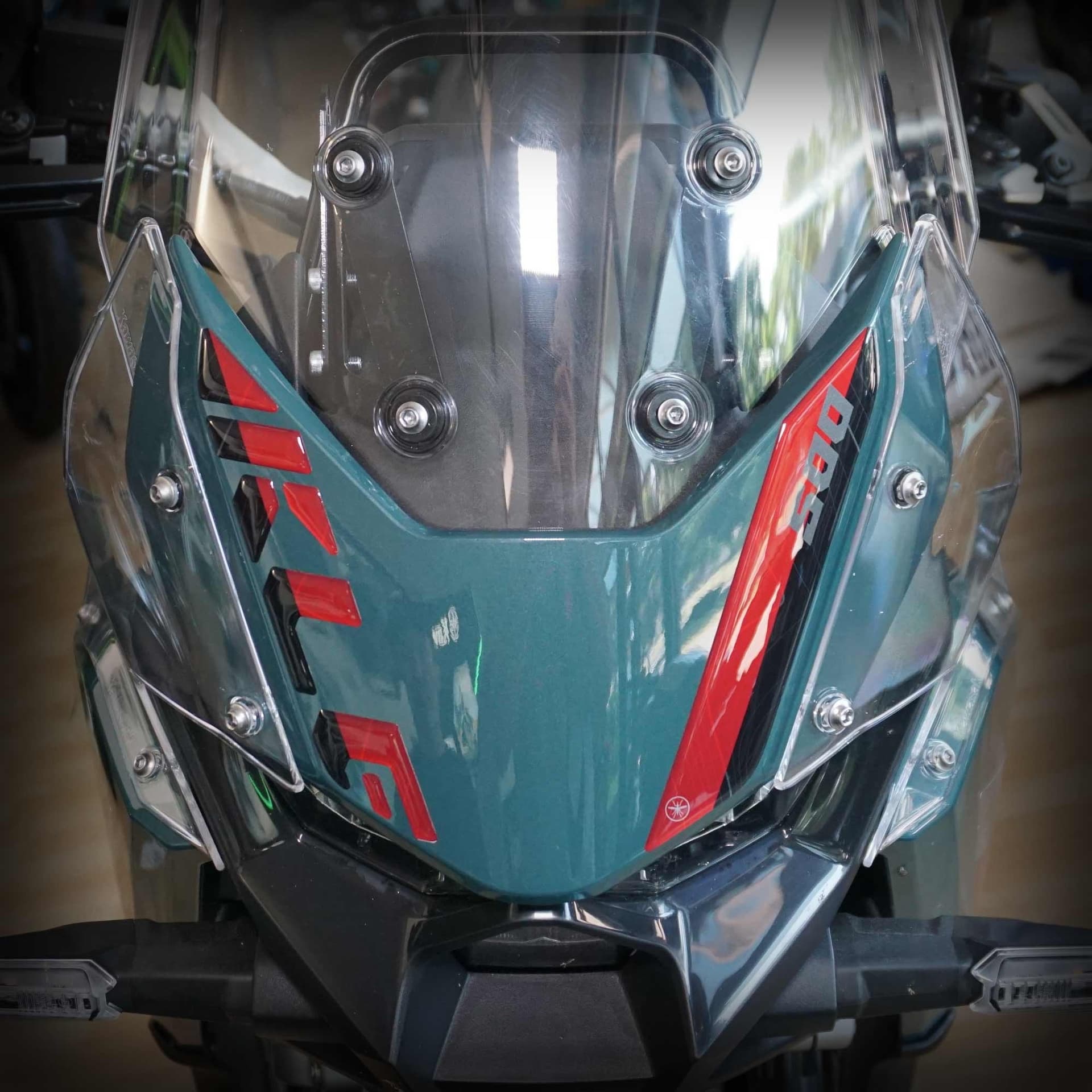 Adesivo 3D Protezione Muso Frontale moto compatibile con Kawasaki KLE500