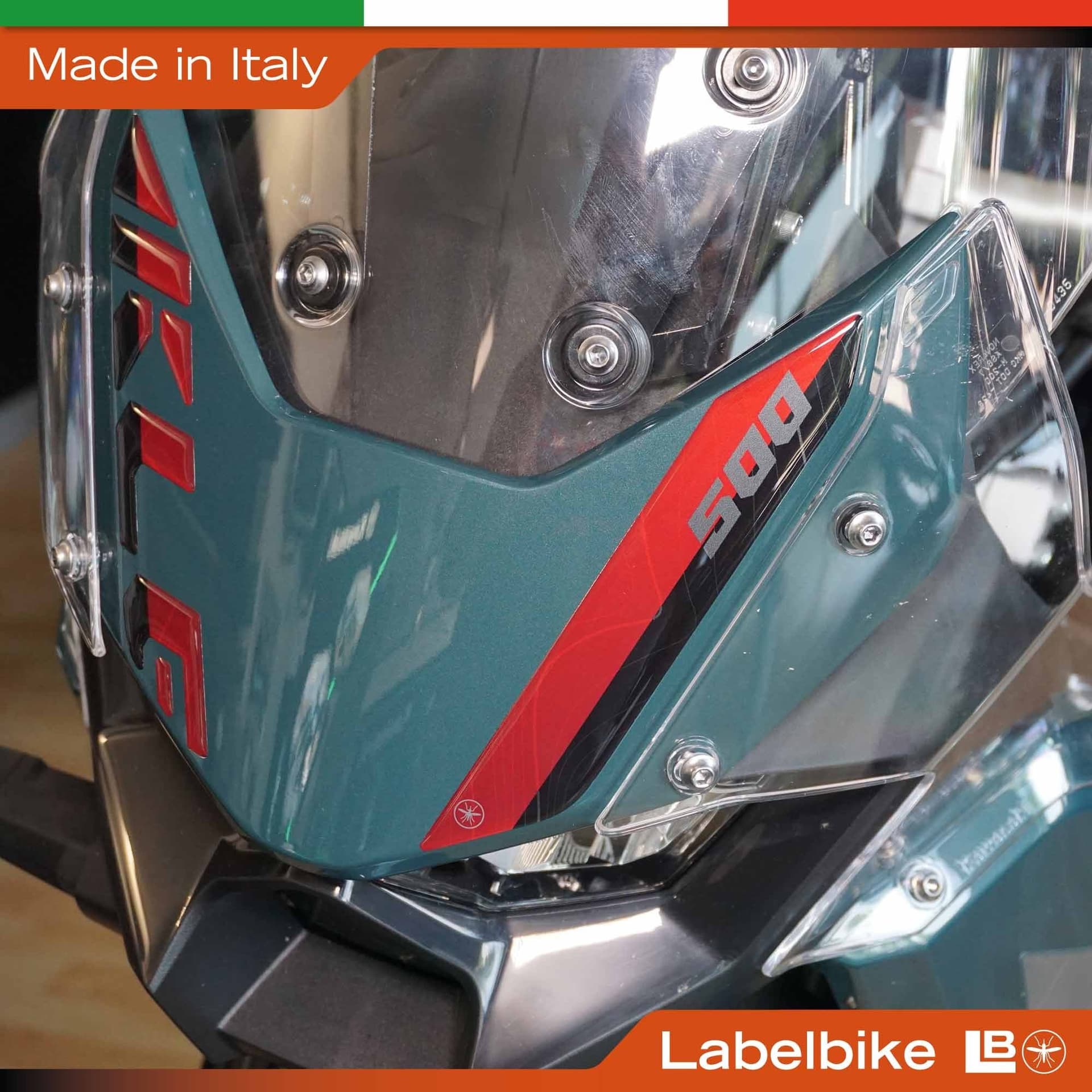Adesivo 3D Protezione Muso Frontale moto compatibile con Kawasaki KLE500 - 3