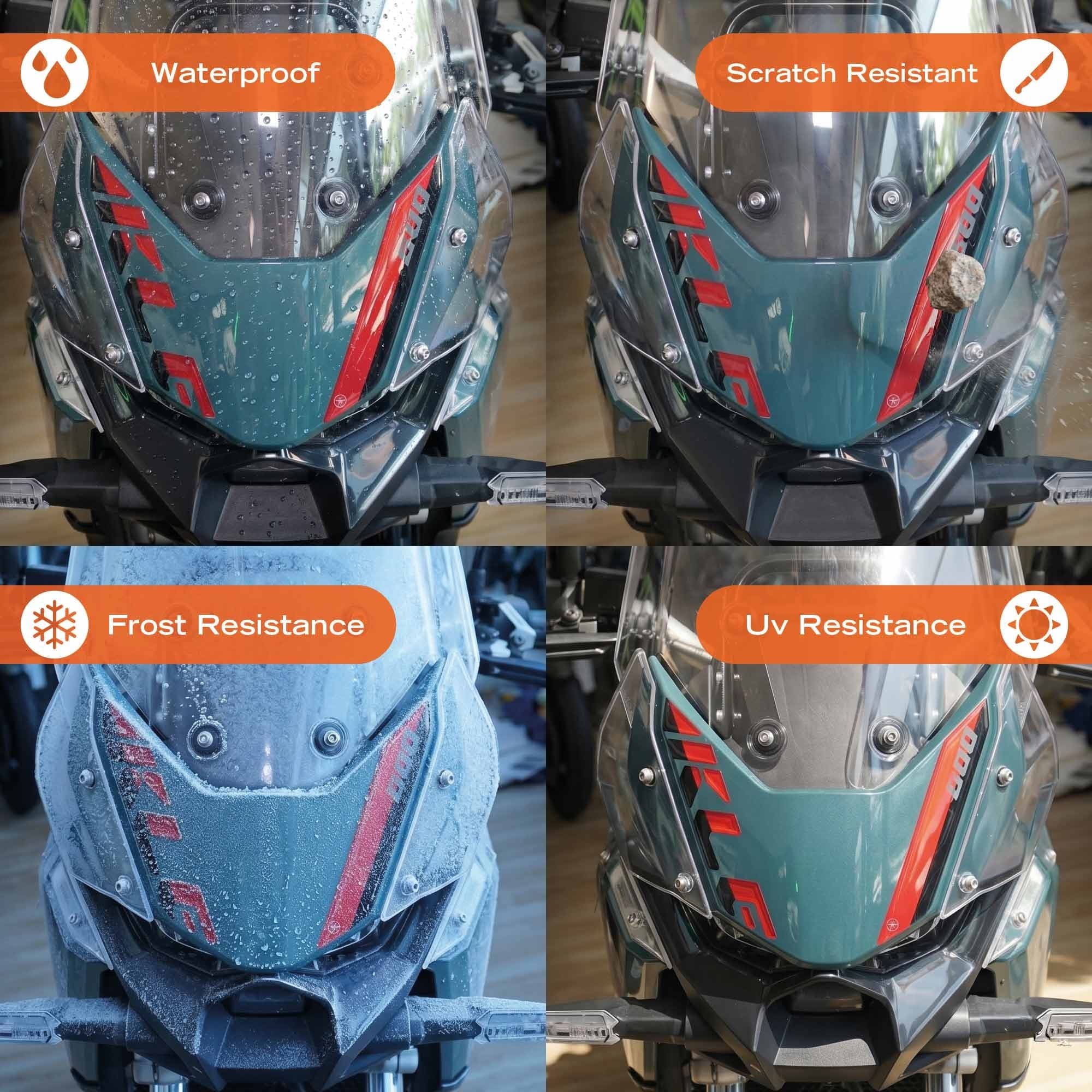 Adesivo 3D Protezione Muso Frontale moto compatibile con Kawasaki KLE500 - 4