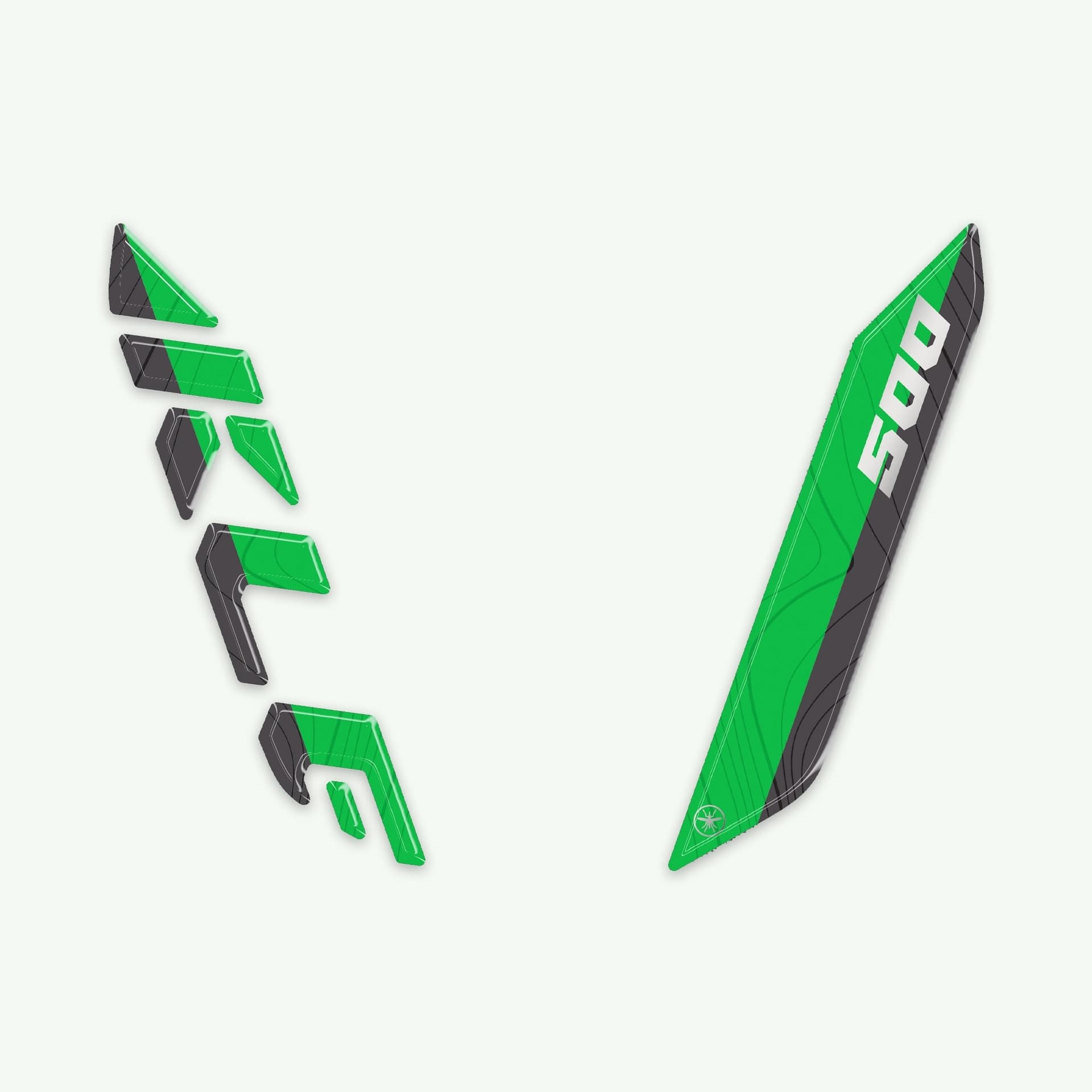 Adesivo 3D Protezione Muso Frontale moto compatibile con Kawasaki KLE500 - 8