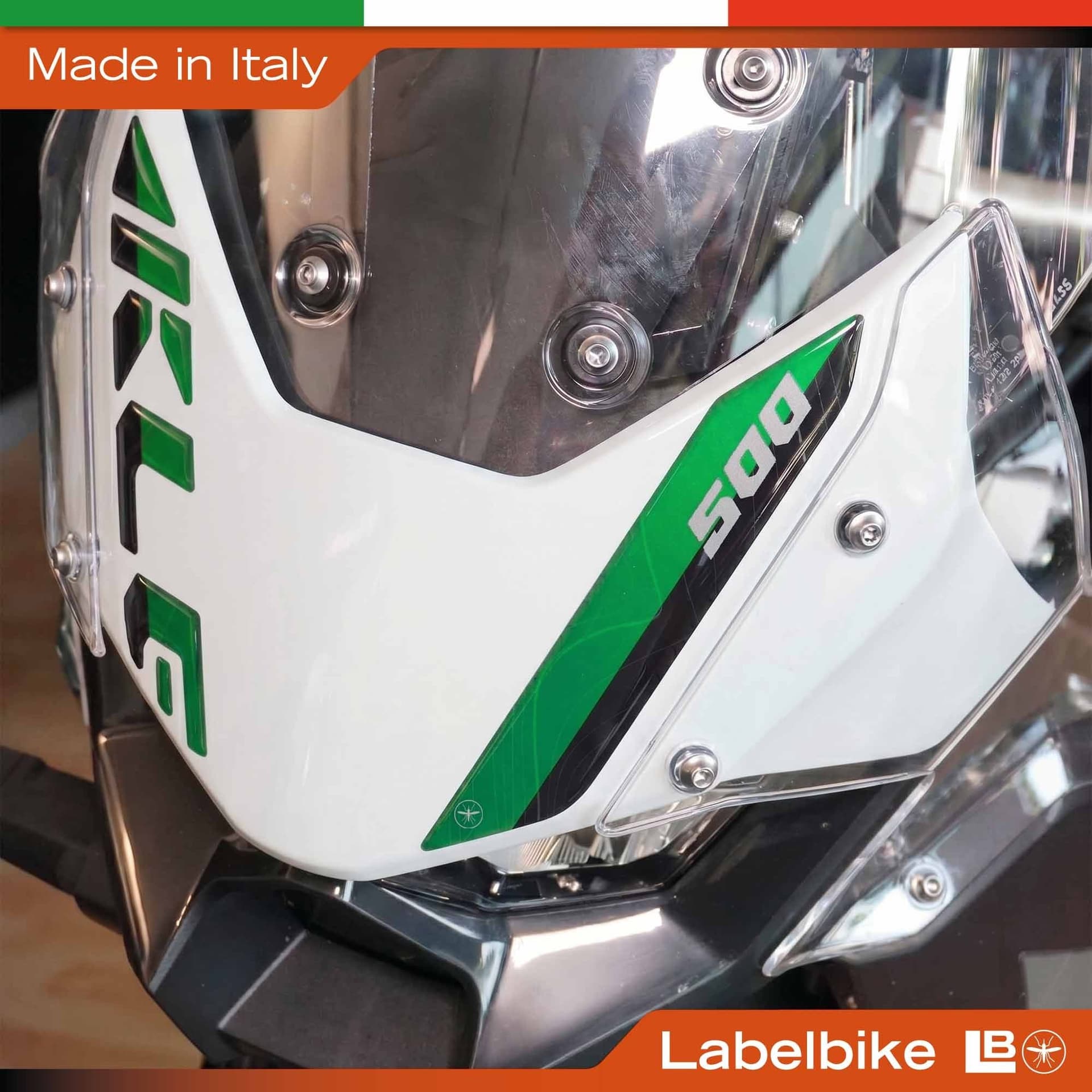 Adesivo 3D Protezione Muso Frontale moto compatibile con Kawasaki KLE500 - 9