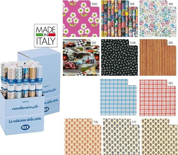 EXPO 50 ROTOLI CARTARIVESTO REX58 LAVABILE 50X500CM ASSORTITI - 2