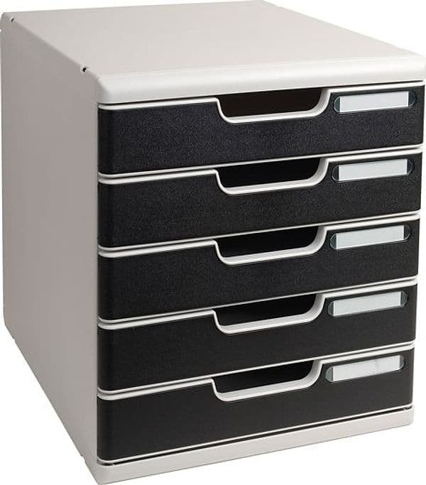 CASSETTIERA MODULO A4 5 CASSETTI GRIGIO/NERO EXACOMPTA