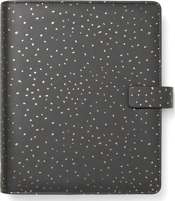 Organiser f.to A5 233x217x46mm c/cinturino Confetti nero Filofax