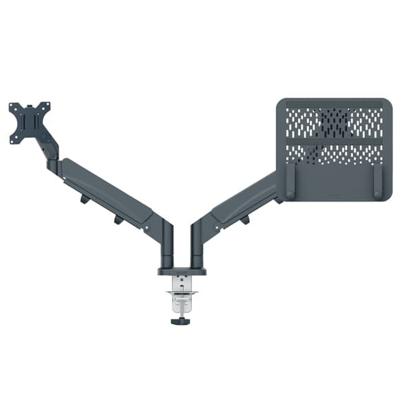 Braccio per doppio monitor  laptop salvaspazio grigio scuro Leitz - 2