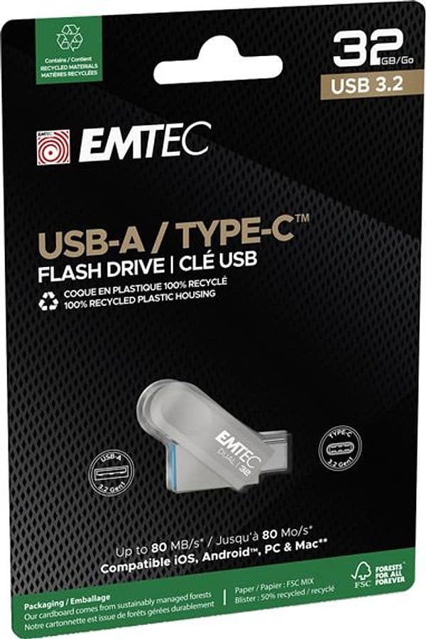 Emtec Memoria Dual USB3.2 to Type-C  D280 32GB