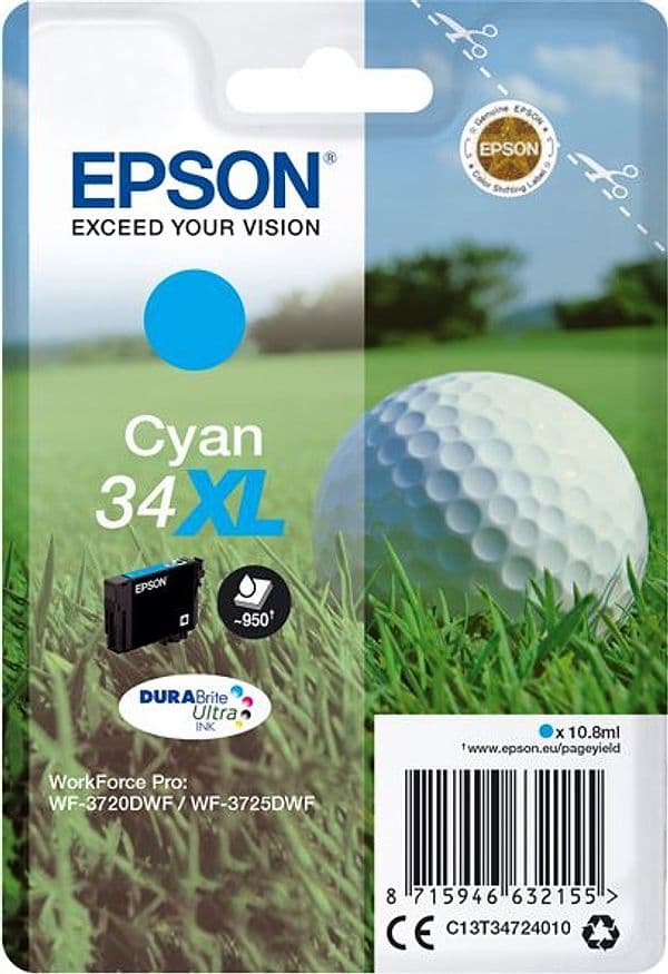CARTUCCIA INCHIOSTRO CIANO SERIE 34XL T3472 – EPSON