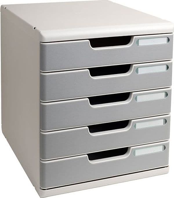 CASSETTIERA MODULO A4 5 CASSETTI GRIGIO/GRANITO EXACOMPTA