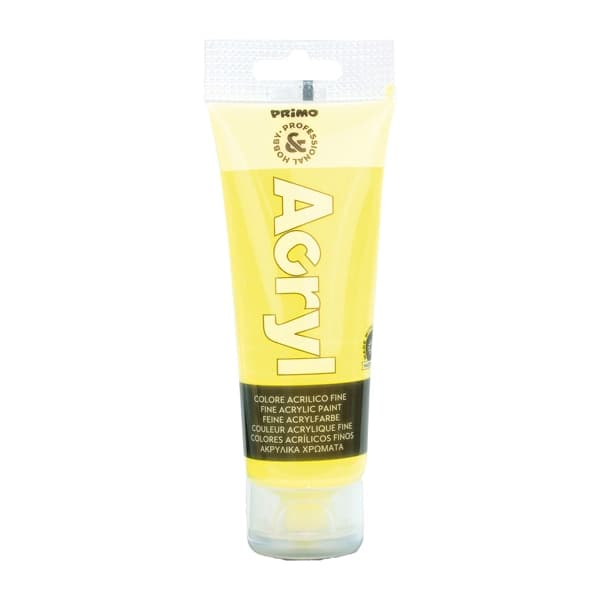 COLORE ACRILICO FINE tubo da 75ml GIALLO FLUO - 2