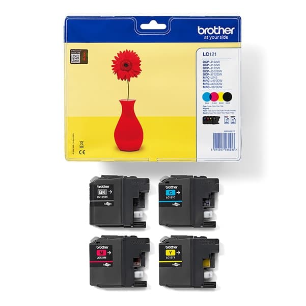 VALUE PACK CONF. DI 4 INK CIANO MAGENTA GIALLO NERO LC-121VALBP – Brother