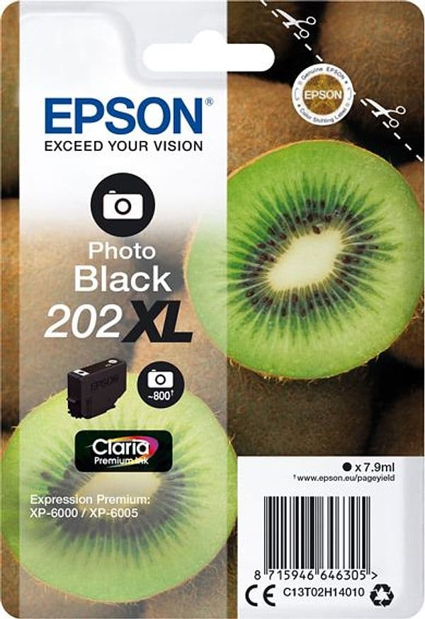 CARTUCCIA INCHIOSTRO NERO FOTO 202 XL KIWI