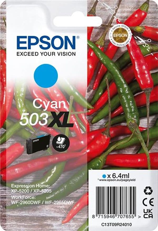 Epson Cartuccia Peperoncino 503XL Ciano 6,4 ml