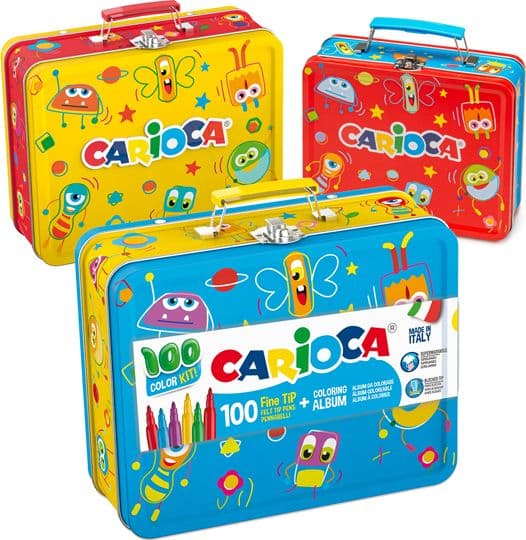 Valigetta 100 pennarelli + album da colorare Carioca