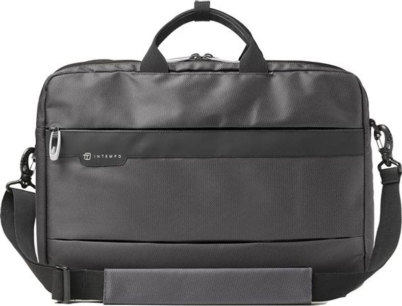 Borsa Office Bag Job dim.44x34x12cm tessuto tecnico antracite INTEMPO
