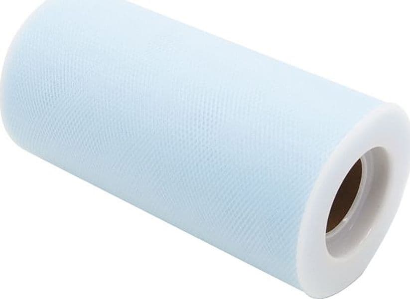 Tulle in rotolo 12,5cmx25mt celeste Big Party - 2