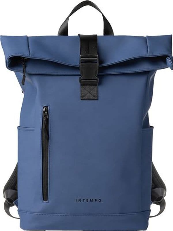 Zaino Roll-top Drop gomma antipioggia dim. 30x42x14cm blu InTempo – In Tempo