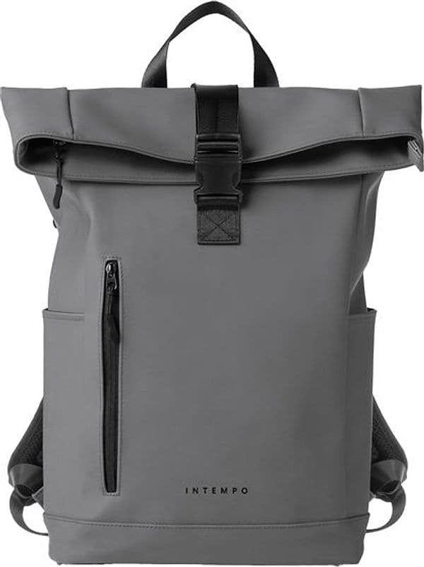 Zaino Roll-top Drop gomma antipioggia dim. 30x42x14cm grigio InTempo