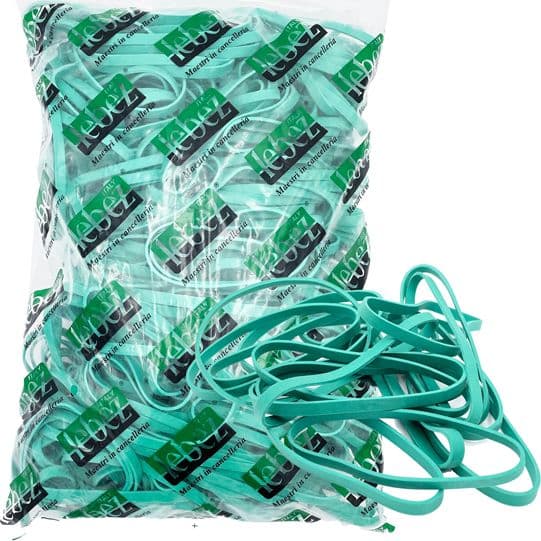 Elastico fettuccia in gomma verde D70 T5 in sacchetto da 1KG Lebez